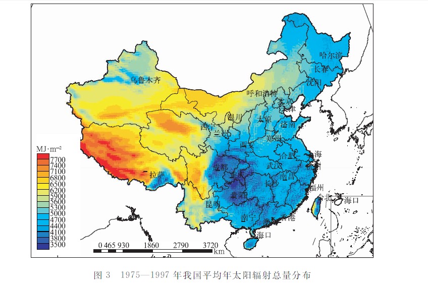 1975-1997年我国平均年太阳辐射总量分布.jpg